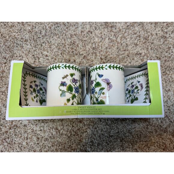 Portmeirion Botanic Garden Sweet Violet 4 Piece mug & coaster Set; Porcelain - Picture 11 of 11